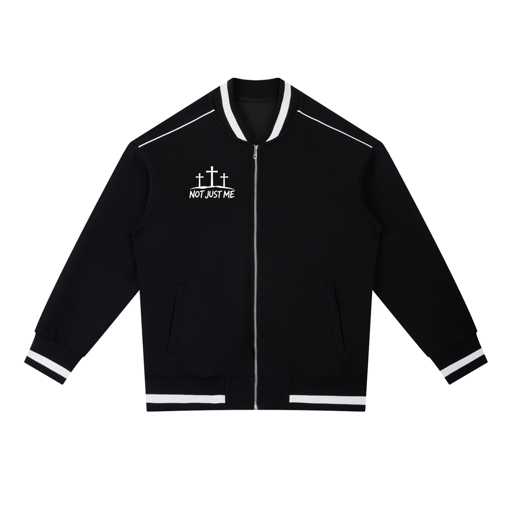 Contrast Piping Zip Bomber Jacket