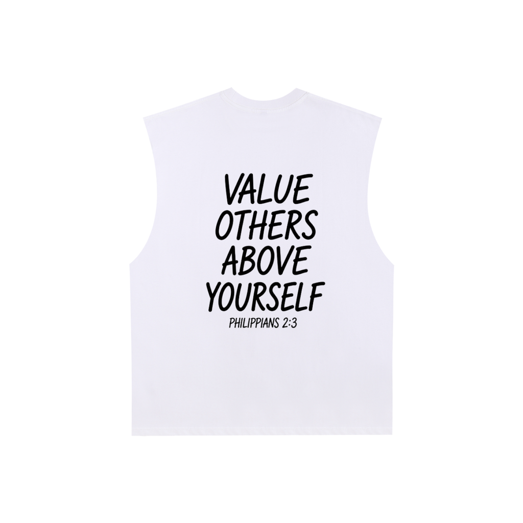 Raw Edge Cotton Tank Top